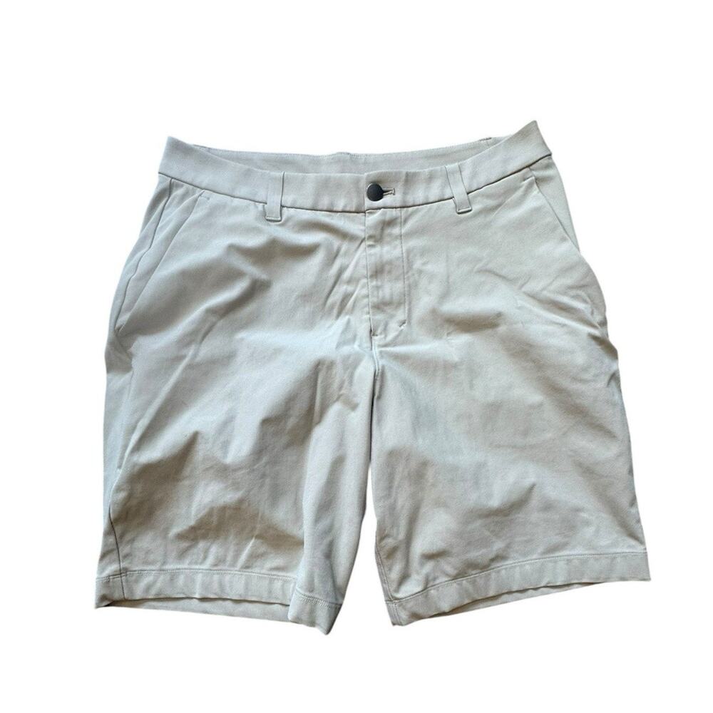 Lululemon ABC Classic Fit 9" Shorts Men's 30 Bone White Warpstreme Golf Chino